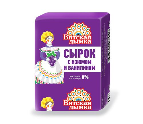 Сырок творожный с изюмом, 8%, 90 г, БЗМЖ