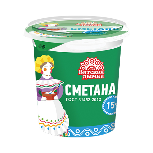 Сметана 15% ГОСТ, 300 г, ГМЗ, БЗМЖ