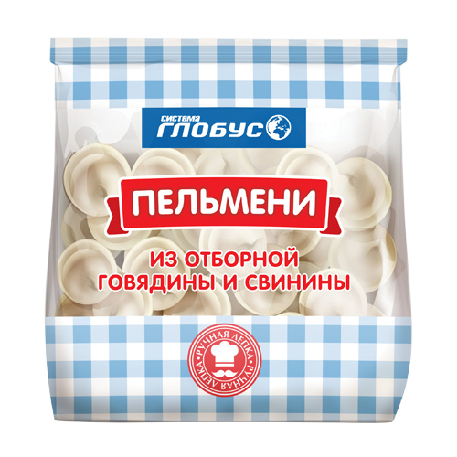 Пельмени из отборной говядины и свинины, 800 г, Система Глобус