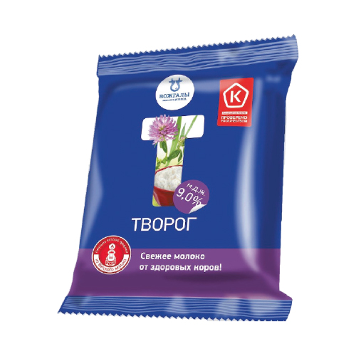 Творог 9%, 200 г, Вожгалы, БЗМЖ