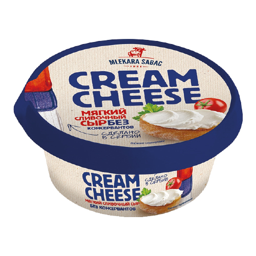 Сыр мягкий сливочный крем чиз 60%, 100 г, Сербия, БЗМЖ