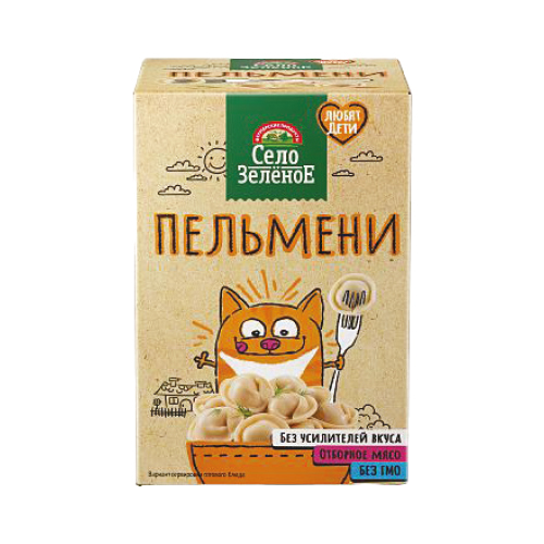 Пельмени Любят дети со сливочным маслом, 400 г, Село Зеленое