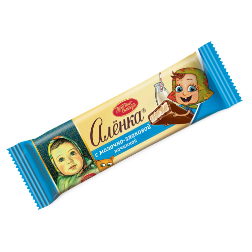 Шоколад Аленка молочно-злаковая начинка, 45 г, Красный Октябрь