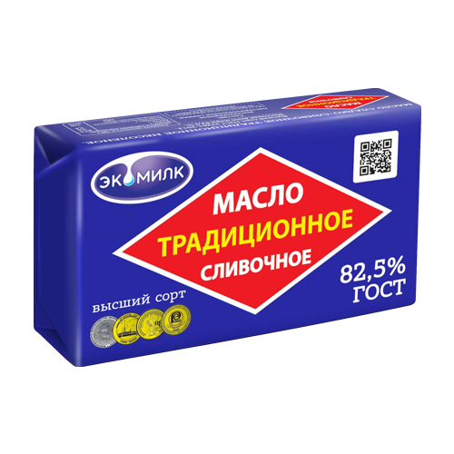 Масло сливочное традиционное ГОСТ 82,5%, 180 г, Бонфесто, БЗМЖ