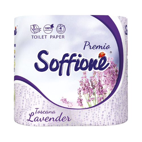 Туалетная бумага Soffione премиум, 3 слоя, 4 рулона
