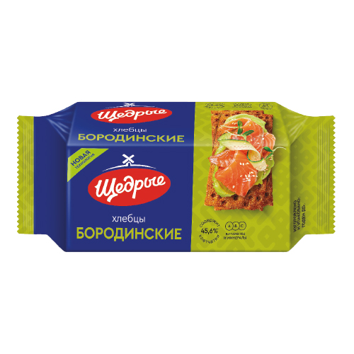 Хлебцы Щедрые, 100 г, ржаные, бородинские, гречневые