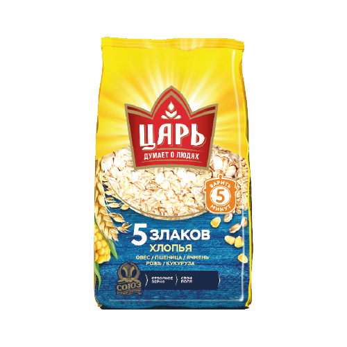 Хлопья Царь Пять злаков, 400 г
