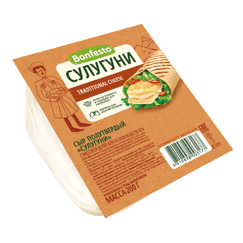 Сыр Сулугуни 40%, 200 г, Бонфесто, БЗМЖ