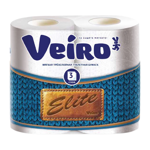 Бумага туалетная Линия Вейро Delicate, 3 слоя, 4 рулона