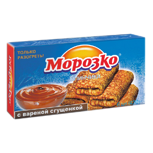 Блинчики Морозко с вареной сгущенкой, с мясом курицы, с мясом молодых бычков, 420 г