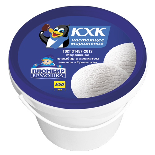 Мороженое Ермошка пломбир, 400 г, КХК, БЗМЖ