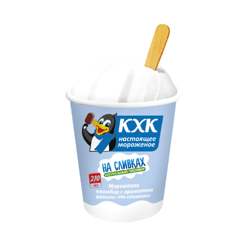 Мороженое пломбир ванильный на сливках, 100 г, КХК, БЗМЖ