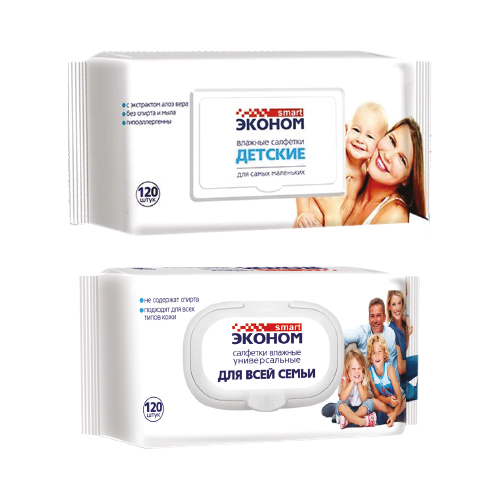 Салфетки влажные Эконом смарт, 120 шт.