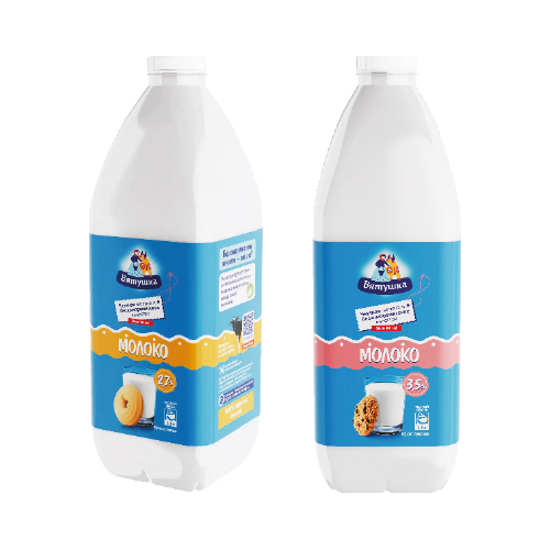 Молоко Вятушка 2,7/3,5%, 1,5 л, КМК, БЗМЖ