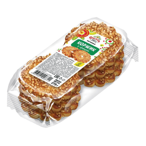 Печенье Коржик с орехом, 270 г, Дымка