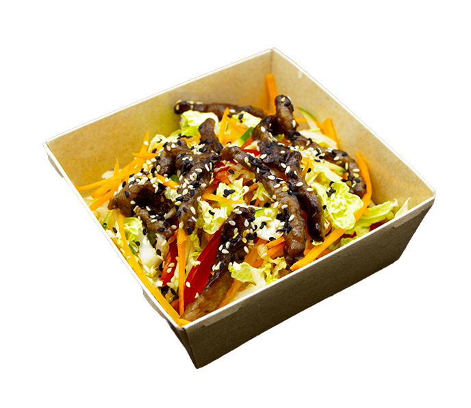 Азиатский салат со свининой под соусом терияки, 180 гр