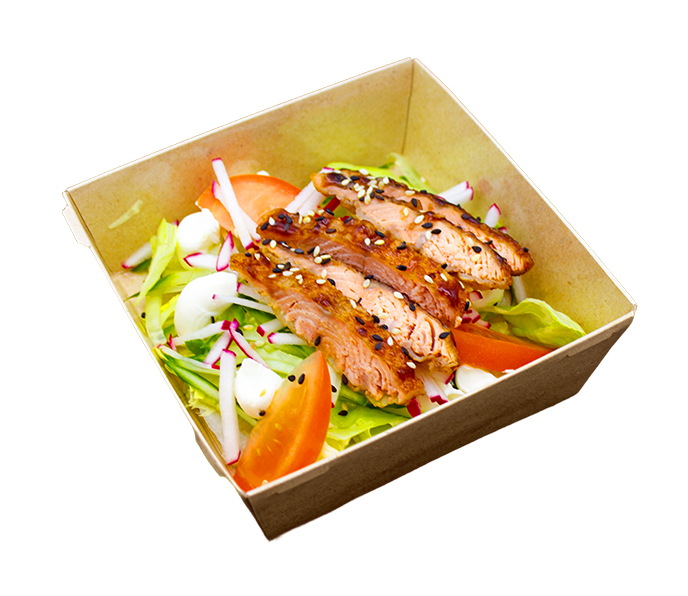 Азиатский салат с филе горбуши и творожным сыром, 155 гр